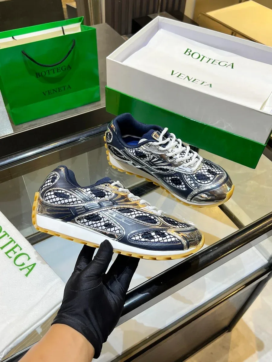 Bottega Veneta Bottega Veneta Runners Navy Mesh Sneakers Navy