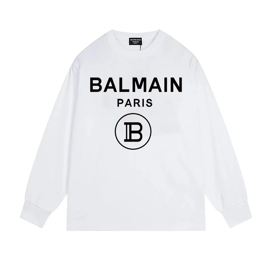 Balmain Balmain White 'BALMAIN PARIS' Long Sleeve T-Shirt White - 1