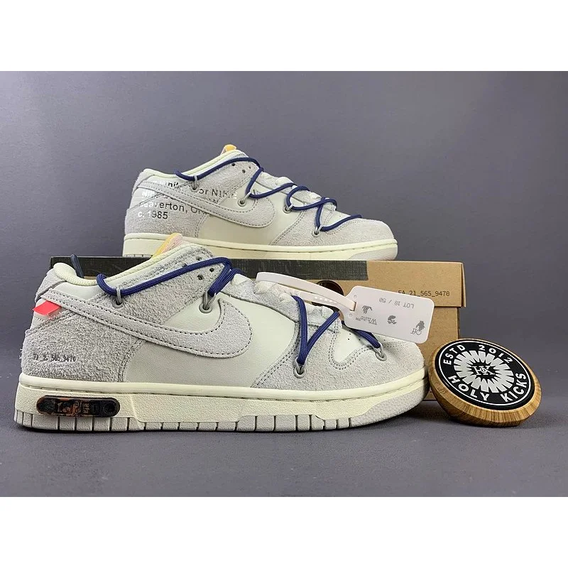 Nike Nike Off-White Dunk Low Sail/University Blue Sneakers Beige