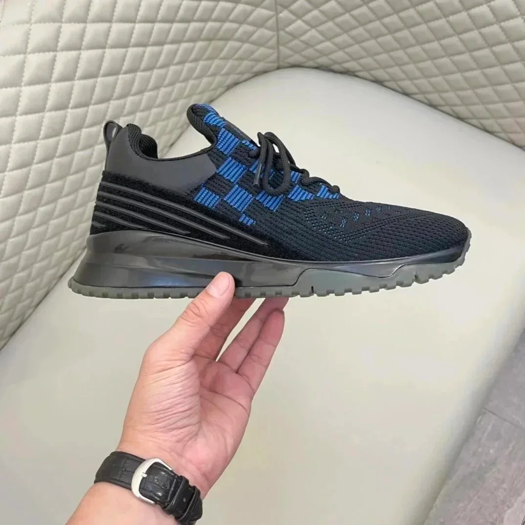 Other Unisex Black and Blue Knit Sneakers Black - 1