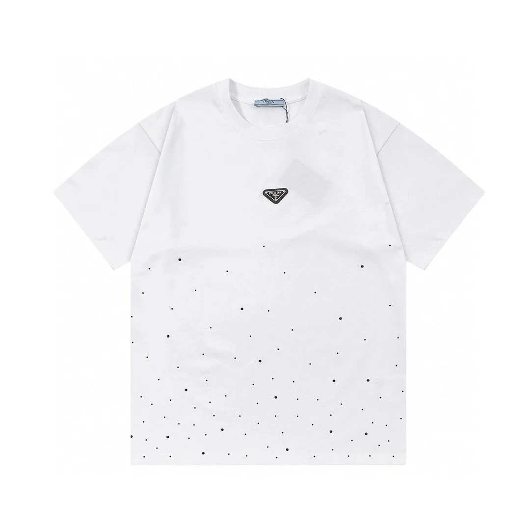 Prada Prada Triangle Logo White/Black Dot T-Shirt White