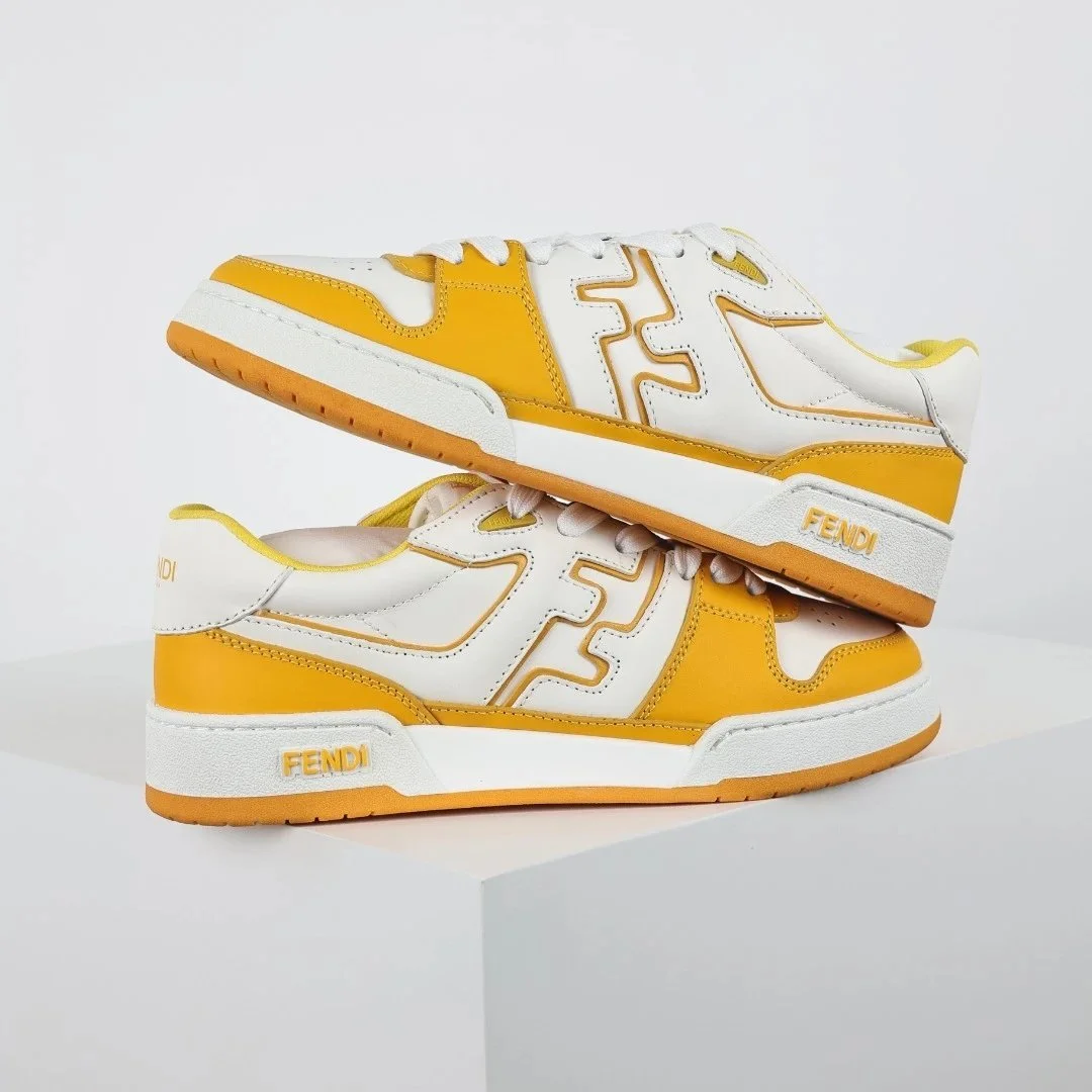 Fendi Fendi Iconic Yellow & White Sneakers Yellow - 1