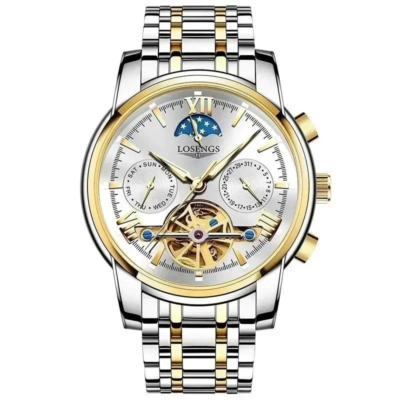 Other Silver-Gold Face Watch Men's Luxury Timepiece Silver - 1