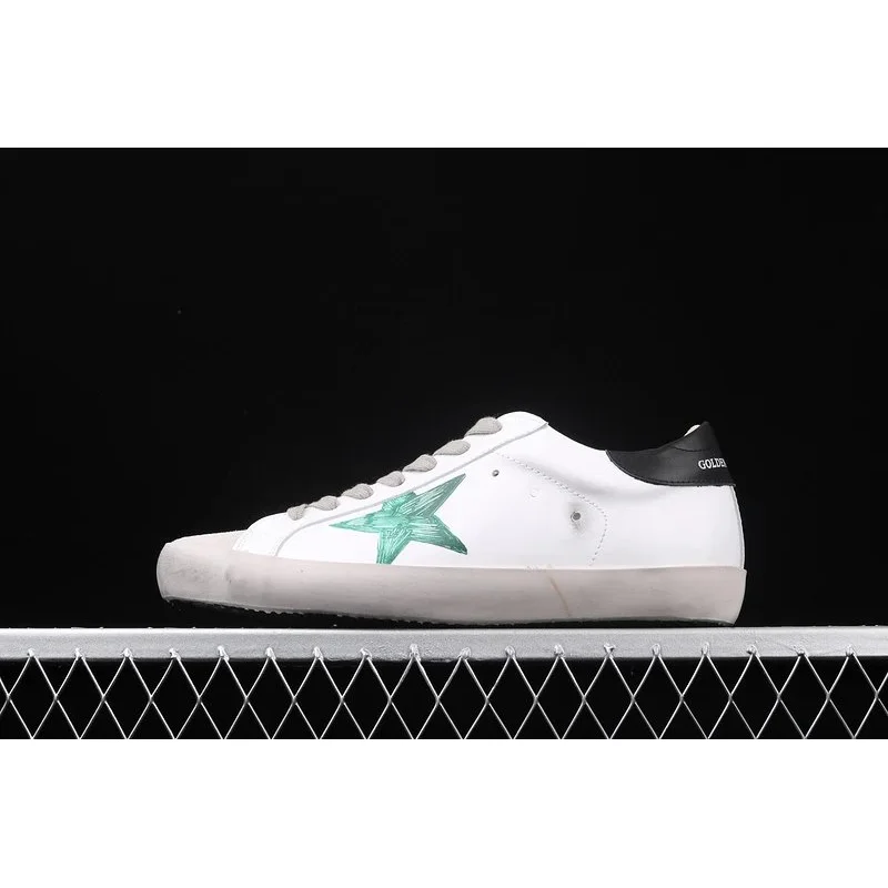 Golden Goose Golden Goose Super-Star White/Green Star Sneakers White - 1