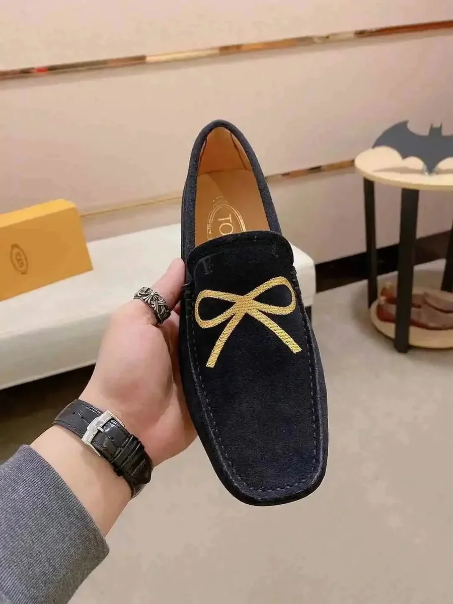 Tod's Tods Gommino Navy/Gold Bow Loafer Navy