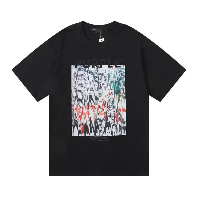 Purple Brand Purple Brand P001 Black Graffiti Print T-Shirt Black - 1