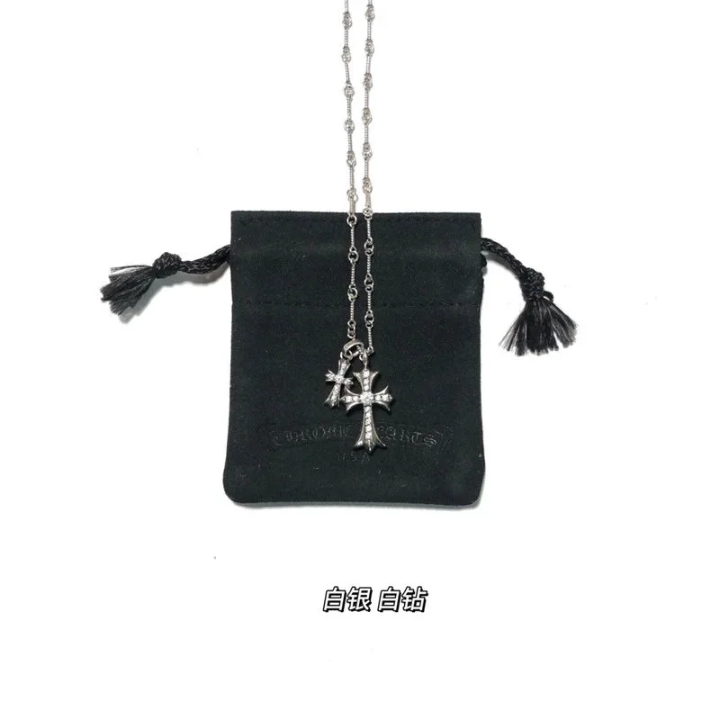 Chrome Hearts Chrome Hearts CH Cross Silver White Diamond Necklace Silver - 1