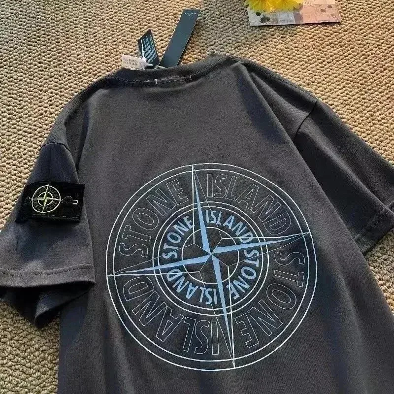 Stone Island Stone Island Compass Logo T-Shirt Charcoal Grey