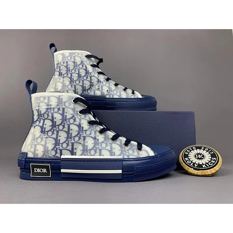 Dior Dior Oblique White/Navy High-Top Sneakers Multicolor