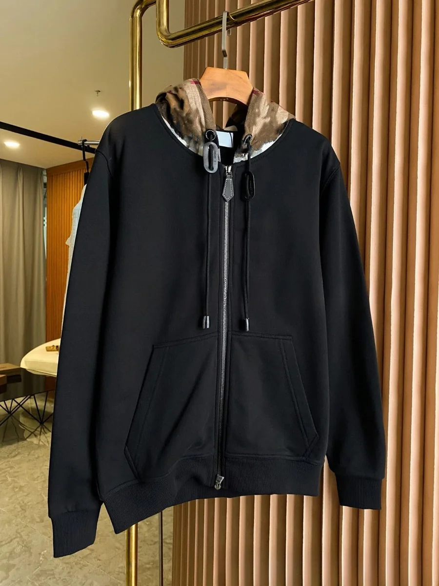Burberry Burberry Classic Check Black Zip-Up Hoodie Black
