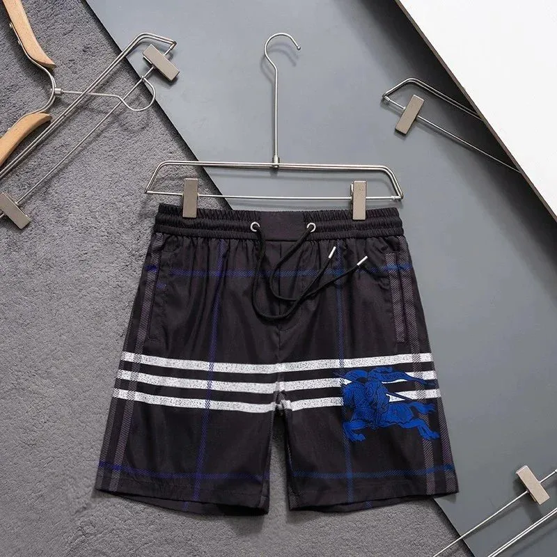 Other Black Plaid Shorts with Blue Horse Graphic Black - 1