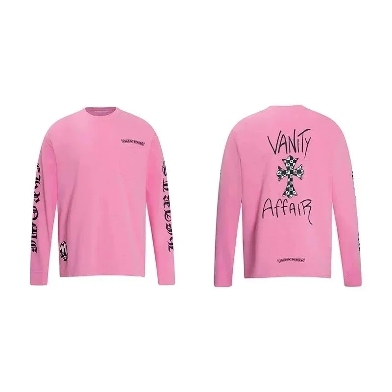 Chrome Hearts Chrome Hearts CH Cross Pink Long-Sleeve T-Shirt Pink