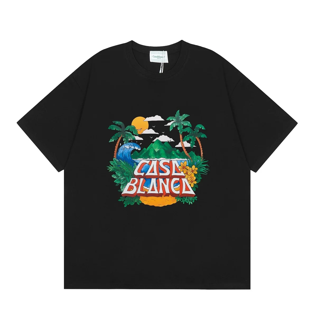Other Casa Blanca Tropical Print Black T-Shirt Black - 1