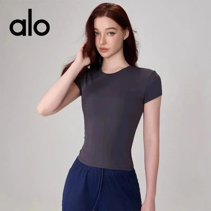 Alo Yoga Alo Stone Grey T-Shirt Women's Grey - 1