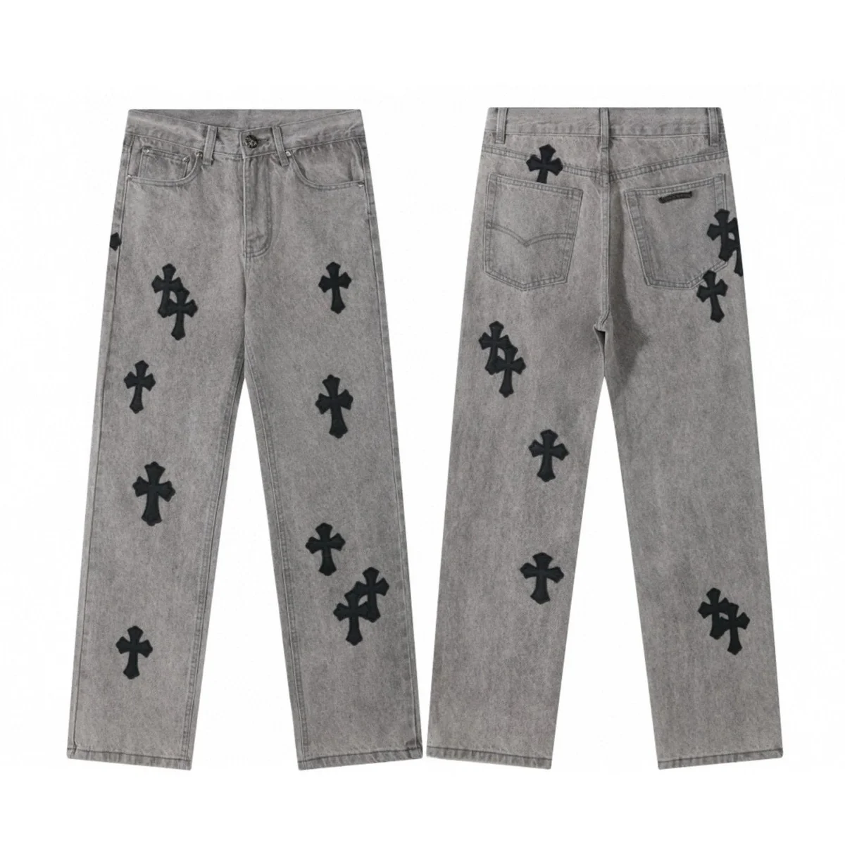 Chrome Hearts Chrome Hearts CH Cross Light Grey/Black Crosses Jeans Grey