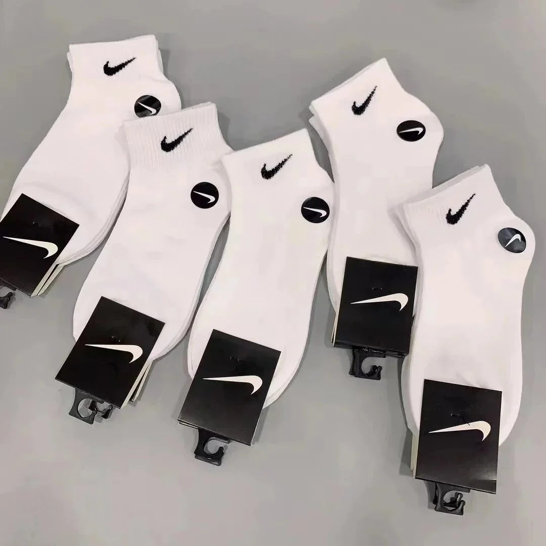 Nike Nike White Socks with Black Swoosh White - 1