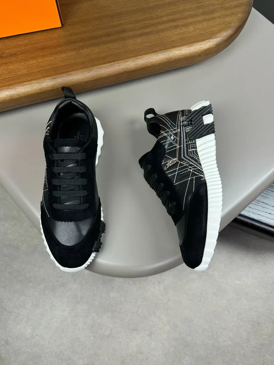 Dior Dior B23 Black/White/Gold Geometric Sneakers Black