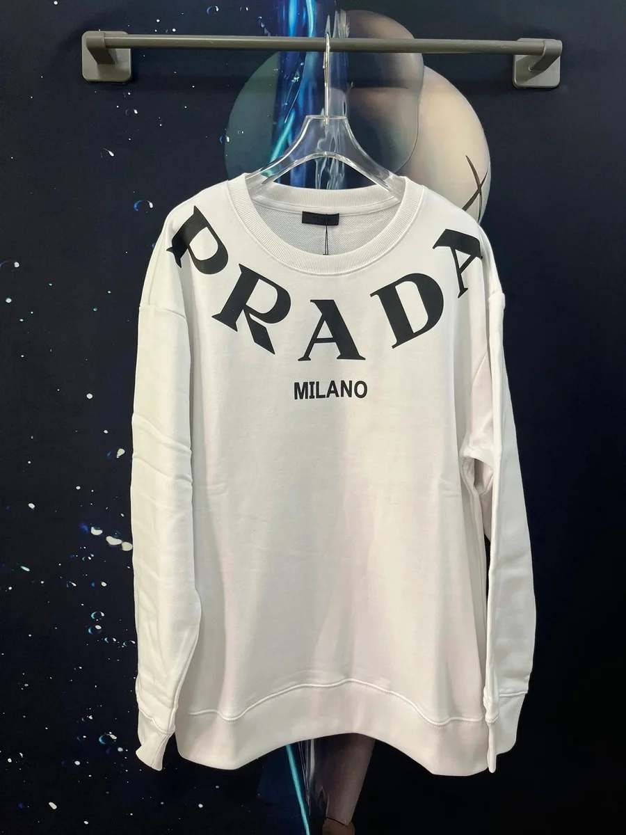 Prada Prada White/Black Milano Print Sweatshirt White
