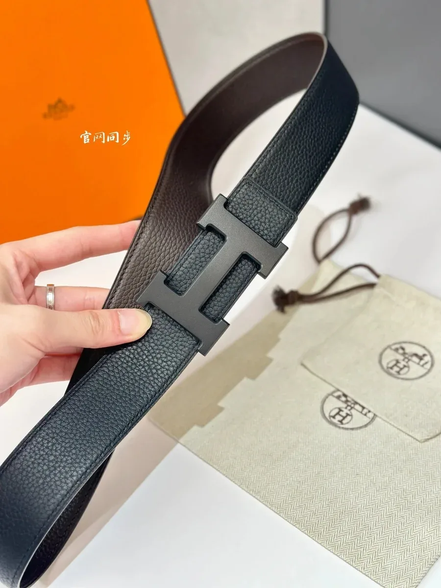 Hermès Hermès H Belt Black/Coffee Leather Belt Black