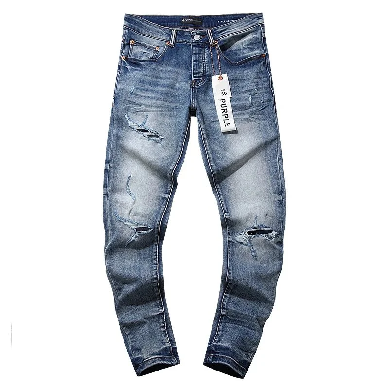 Purple Brand Purple Brand Light Wash Distressed Jeans Blue - 1