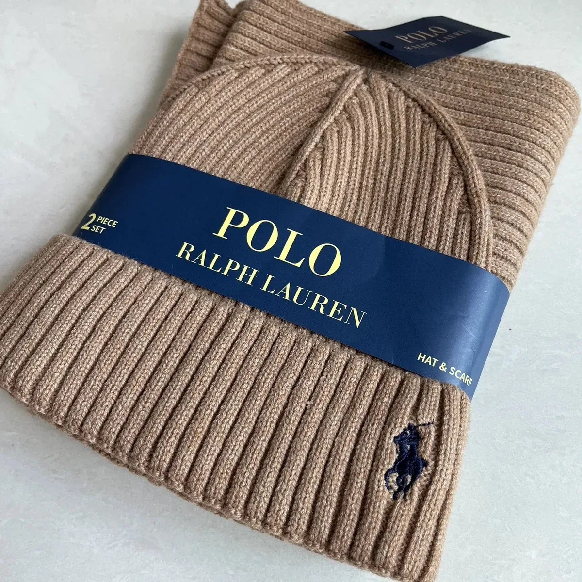 Polo Ralph Lauren Polo Ralph Lauren Beige Hat & Scarf Set Beige - 1