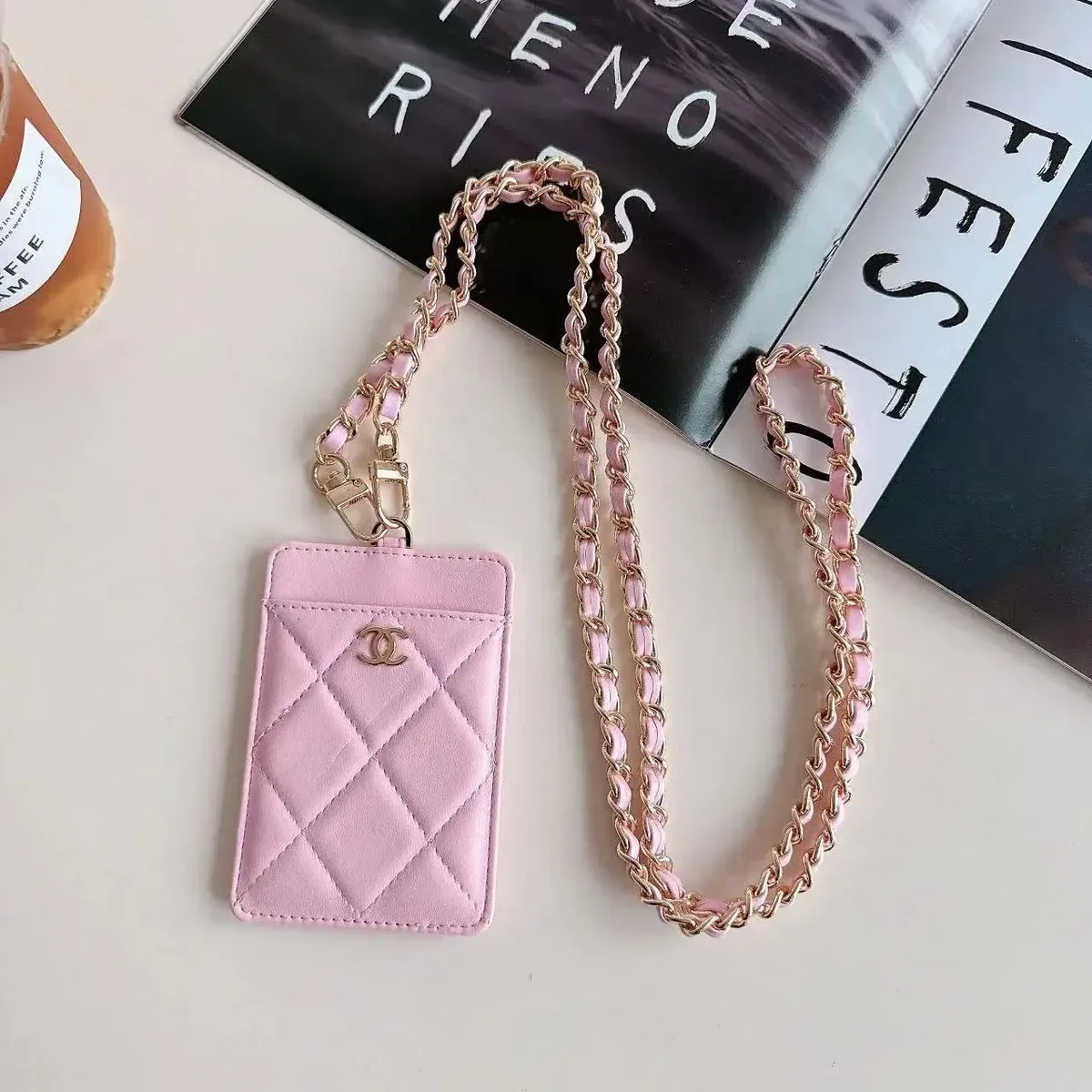 Chanel Chanel Wallet on Chain Pink Card Holder Pink