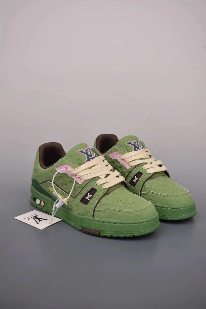 Louis Vuitton Louis Vuitton LV Trainer TX-02 Green/Pink/Blue Sneakers Green