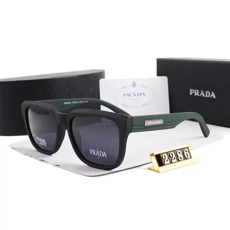 Prada Prada Polarized Sunglasses Black Green Frame Eyewear Black - 1