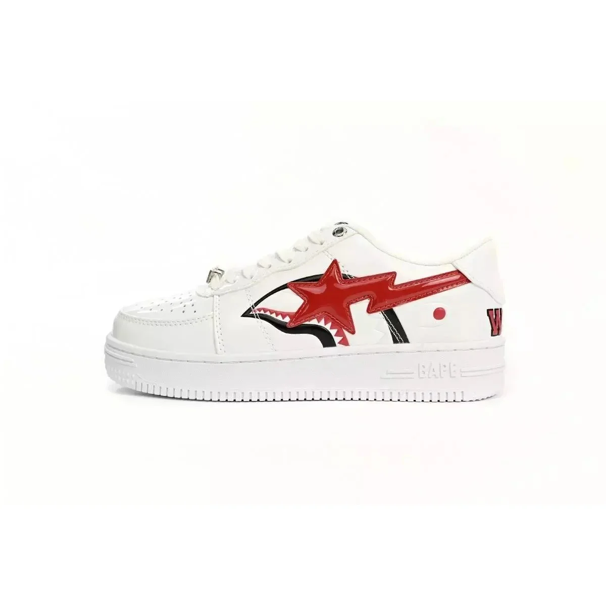 A Bathing Ape BAPE BAPE STA Shark White Platform Sneakers White - 1