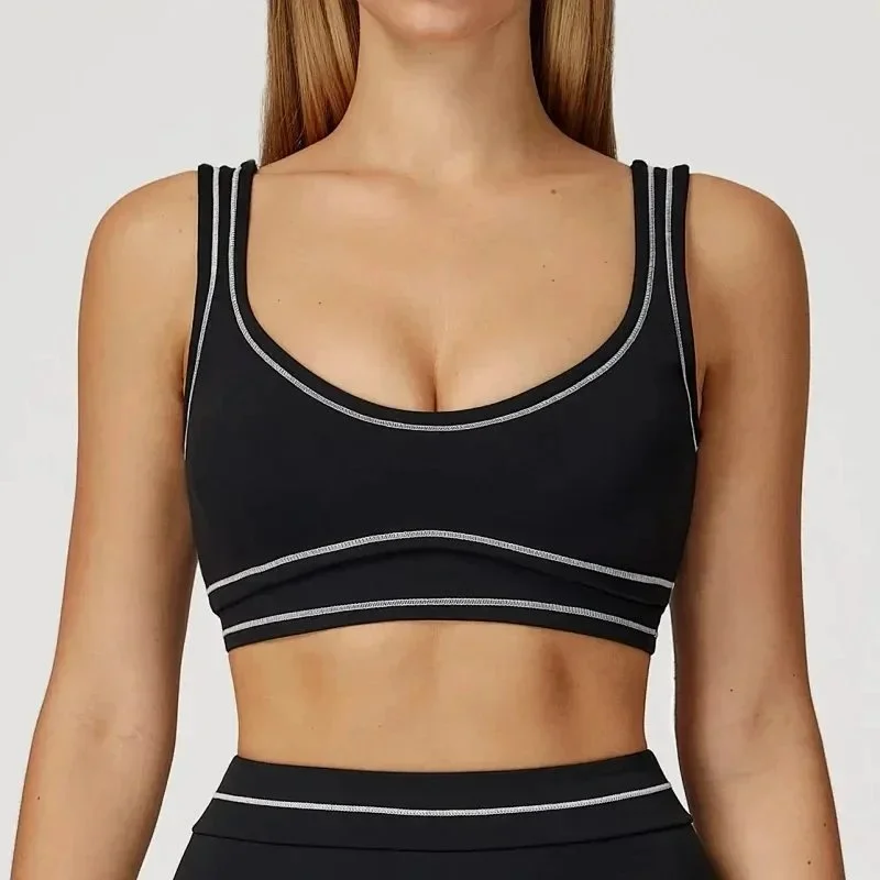 Other Advanced Black Sports Bra with White Trim Tops Black - 1