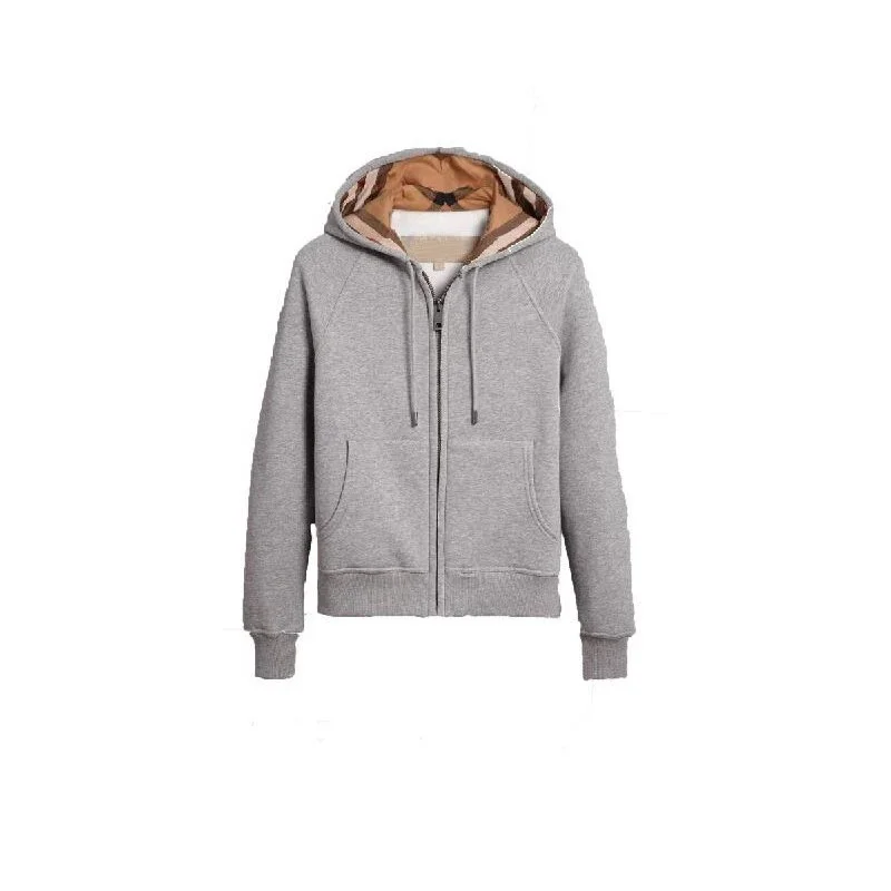 Other Unisex Grey Hoodie with Checkered Lining Grey - 1
