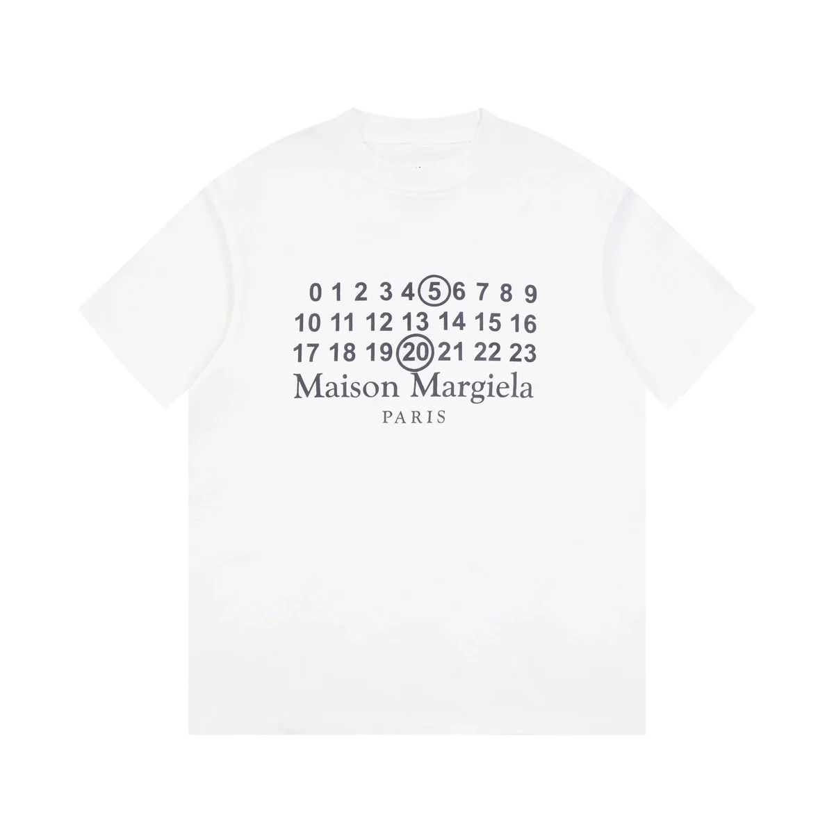 Maison Margiela Maison Margiela Replica Number Print White T-Shirt White
