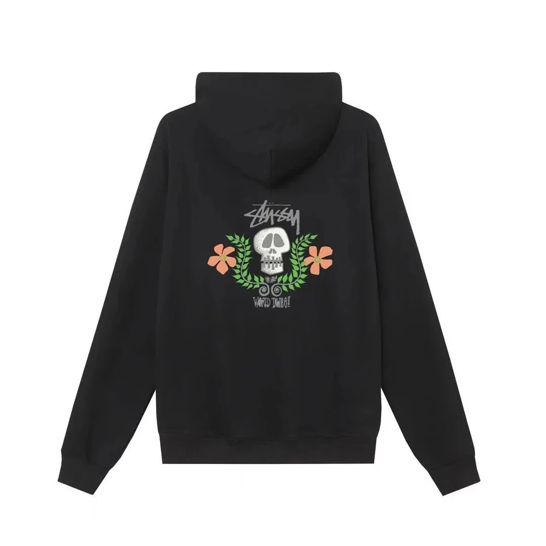 Stussy Stussy World Tribe Skull Hoodie Black Black - 1