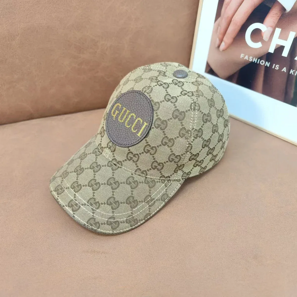 Gucci Gucci GG Monogram Beige/Brown Monogram Cap Beige