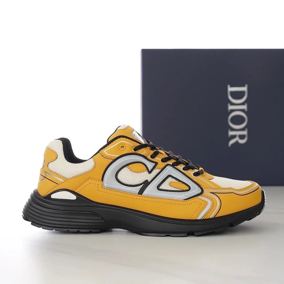 Dior Dior B30 CD Logo Yellow/White/Black Sneakers Yellow