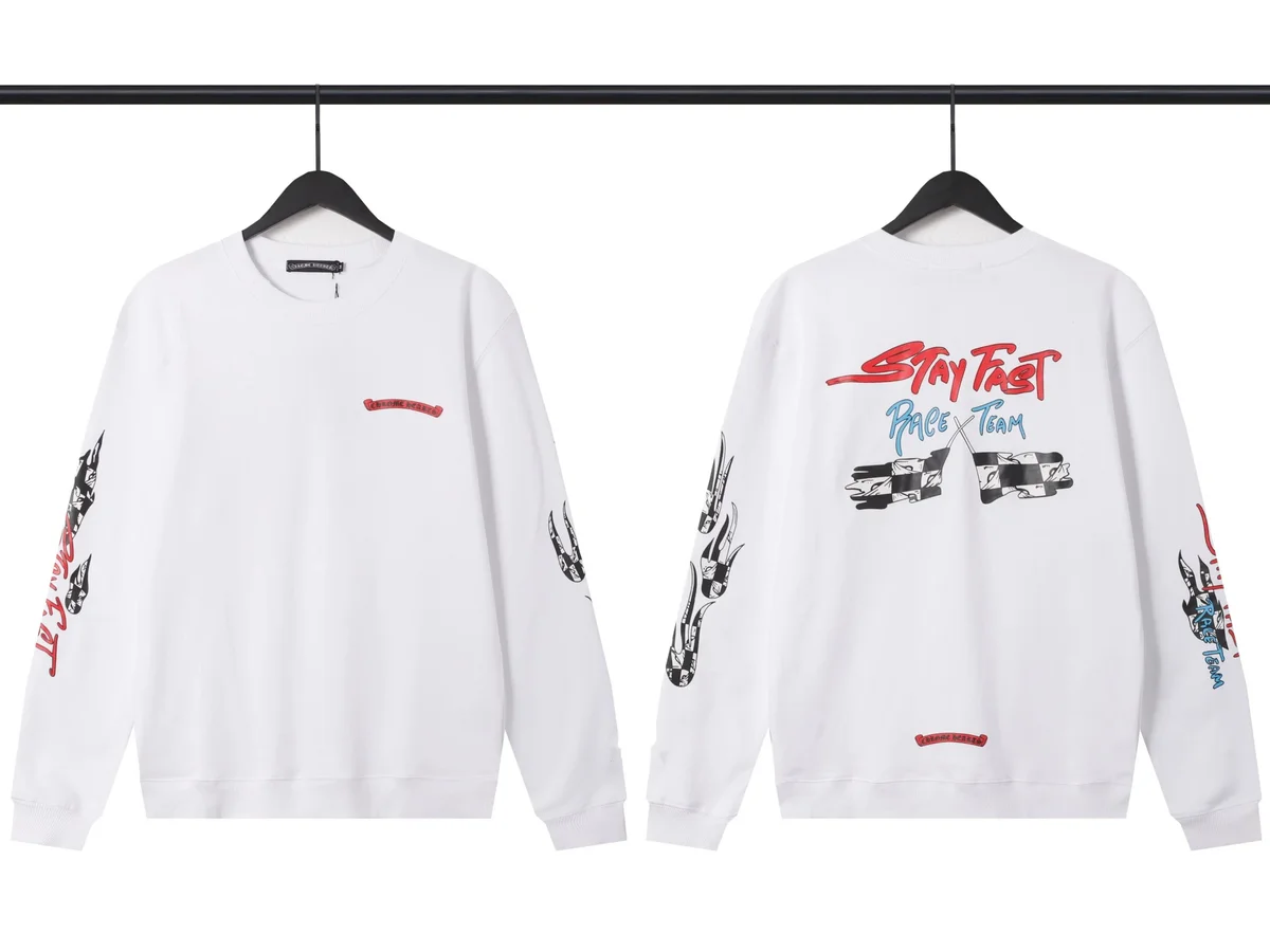 Chrome Hearts Chrome Hearts Stay Fast Race Team White Sweatshirt White - 1