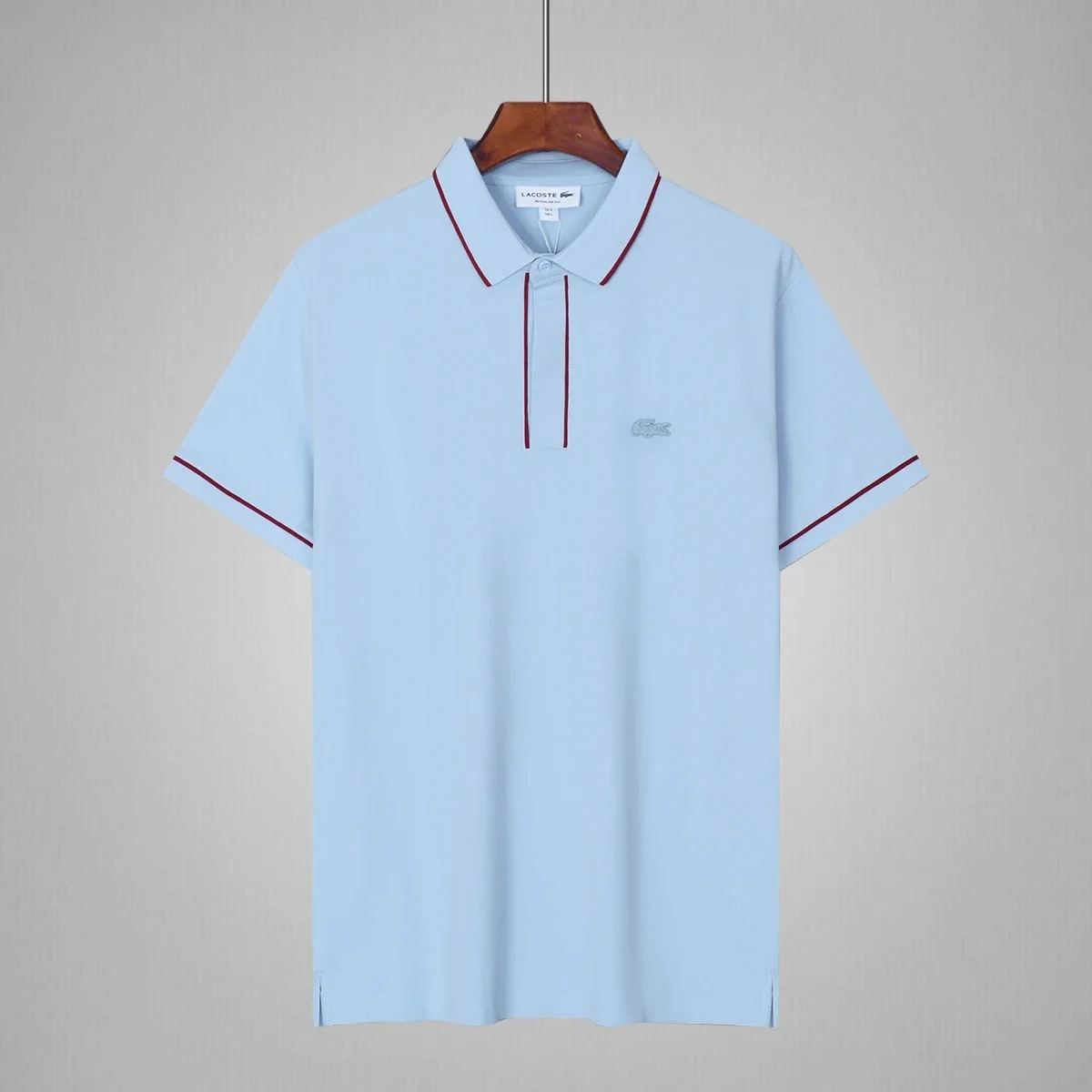 Lacoste Lacoste L.12.12 Sky Blue/Red Trim Polo Shirt Blue