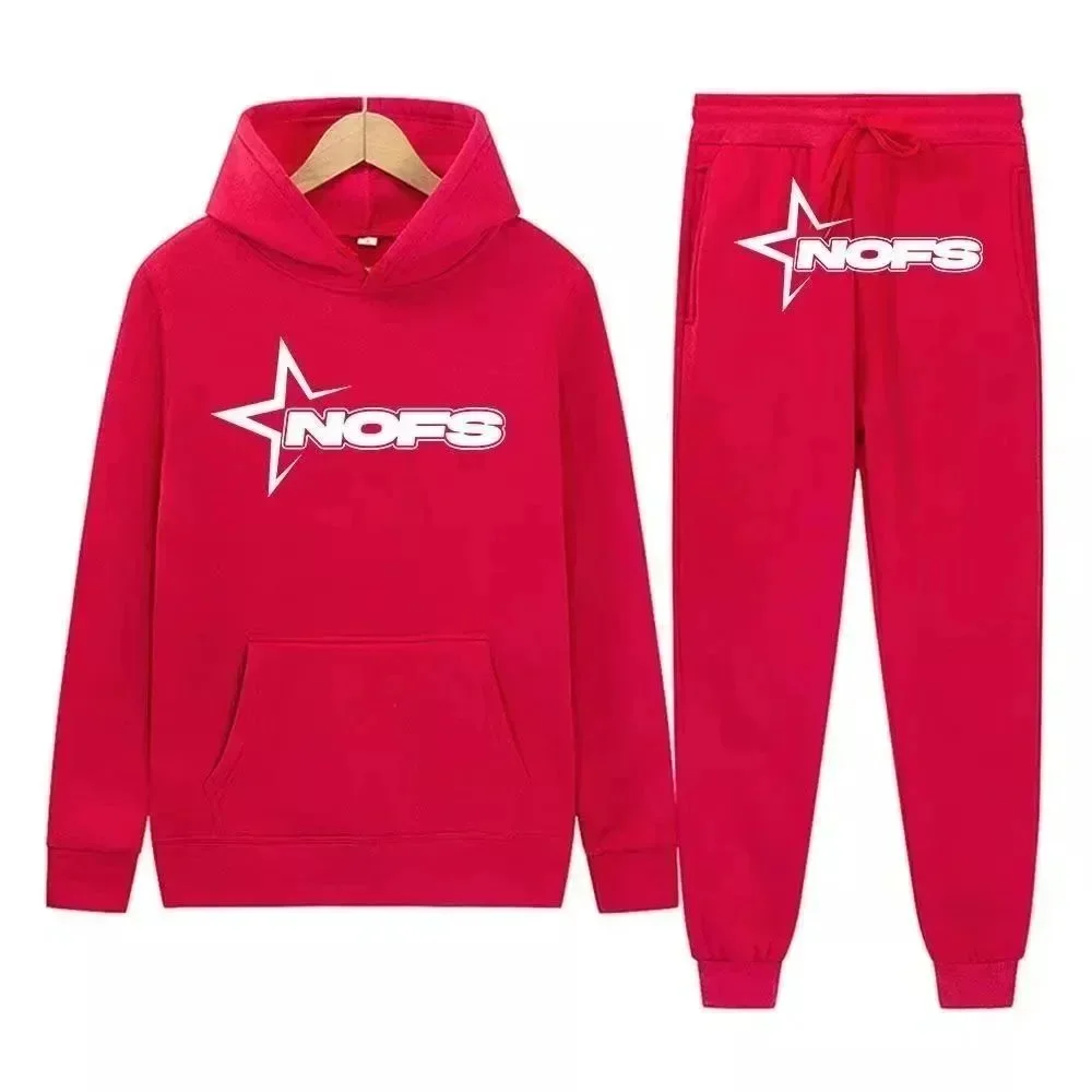 NOFS NOFS Red NOFS Star Hoodie & Pants Set Red - 1
