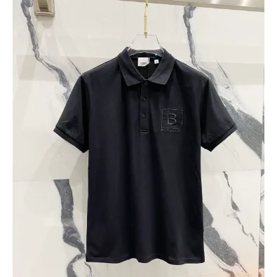 Burberry Burberry Black 'B' Logo Polo Shirt Black - 1