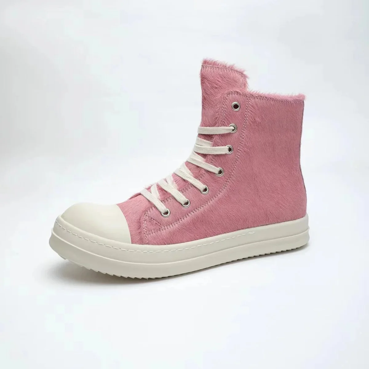 Rick Owens Rick Owens Geobasket Pink Fur Sneakers Pink - 1