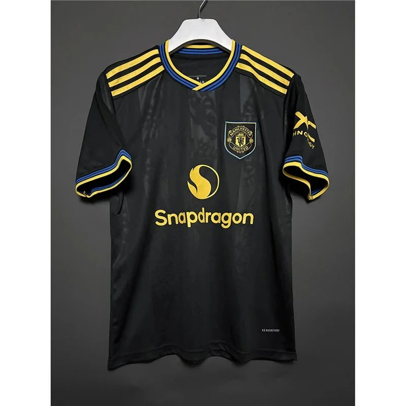 Adidas Adidas Manchester United 25-26 Away Jersey Black Yellow Black - 1