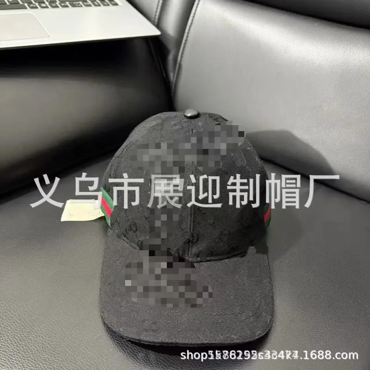 Gucci Gucci GG Monogram Small Letter Black Cap Headwear Black - 1