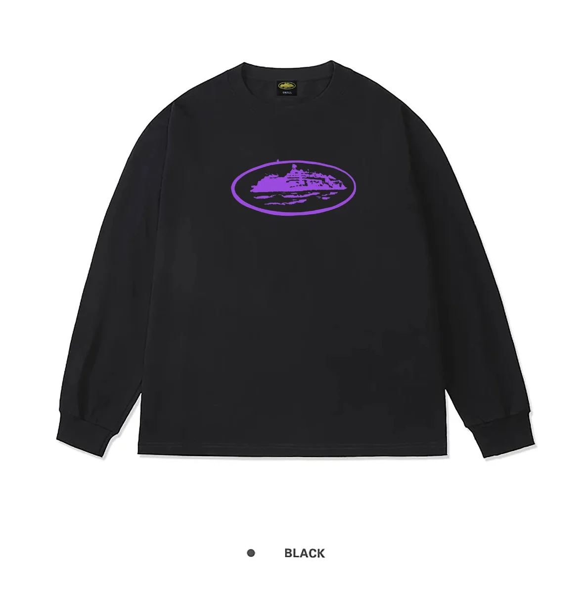 Other Black Purple Graphic Long Sleeve T-Shirt Black - 1