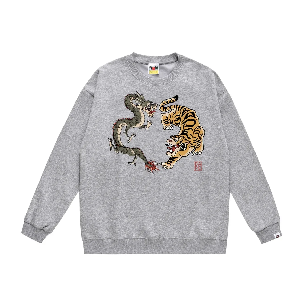 A Bathing Ape A Bathing Ape Dragon & Tiger Graphic Sweatshirt Grey Grey - 1