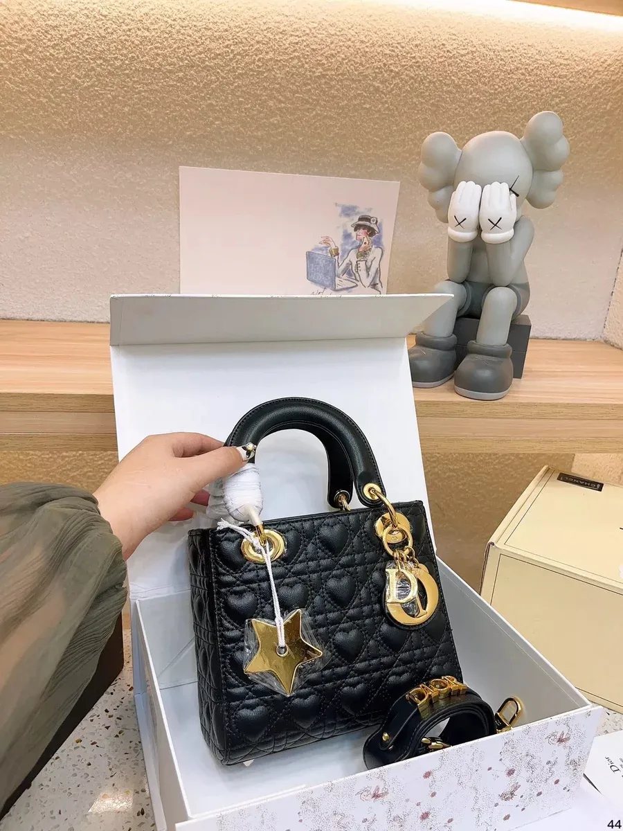 Dior Dior Lady Dior Black Quilted Leather Handbag Black - 1