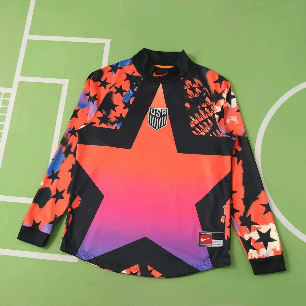 Nike Nike USA Star Print Long Sleeve Top Orange - 1