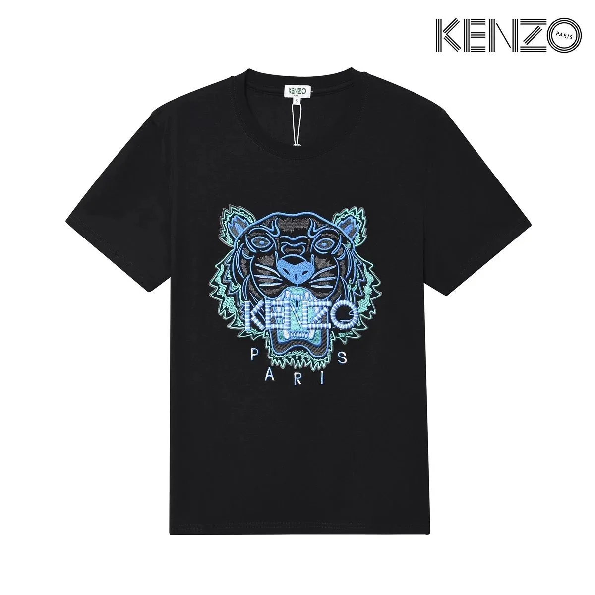 Kenzo Kenzo Tiger Embroidered Black T-Shirt Black - 1