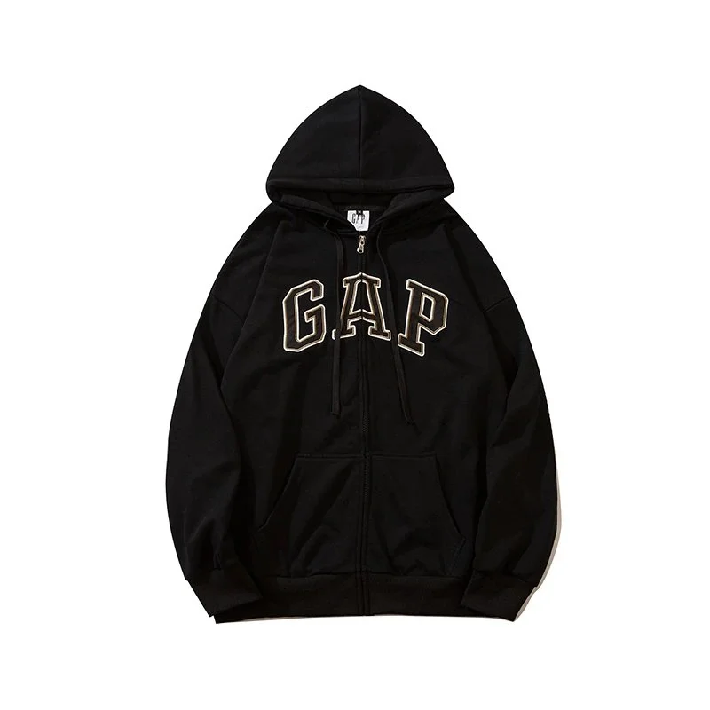 GAP GAP Black 'GAP' Logo Hoodie Sweatshirt Black - 1