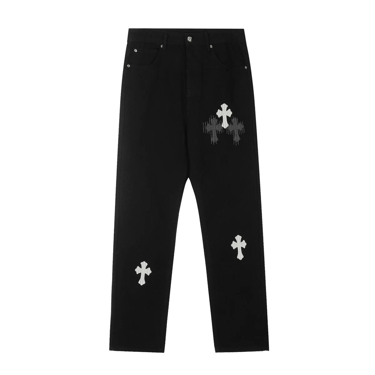 Chrome Hearts Chrome Hearts Cross Embroidered Black Jeans Black - 1