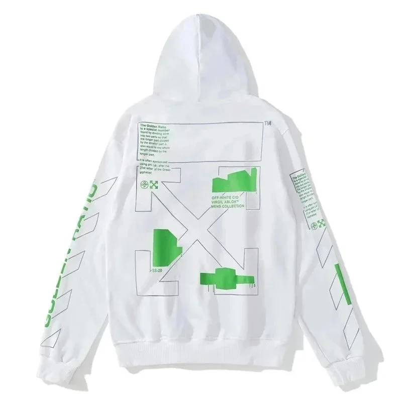 Off-White Off-White OFF-26 Hoodie White Green Print White - 1